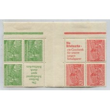 ALEMANIA OCCIDENTAL BERLIN 1949 ZUSAMMENDRUCKE BLOQUE DE 8 ESTAMPILLAS CON ENTRECINTAS NUEVAS CON GOMA SKZ.3 y 4 +